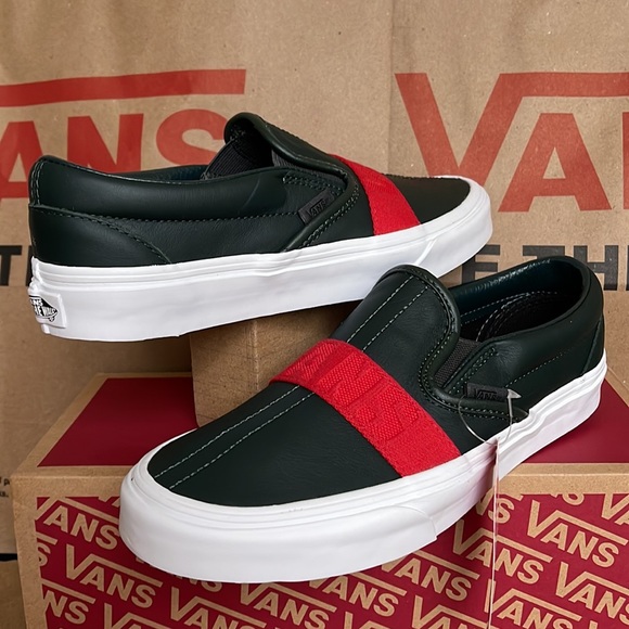Vans Classic Slip-On W Leather & Webbing Scarabred WMNS - Picture 9 of 16